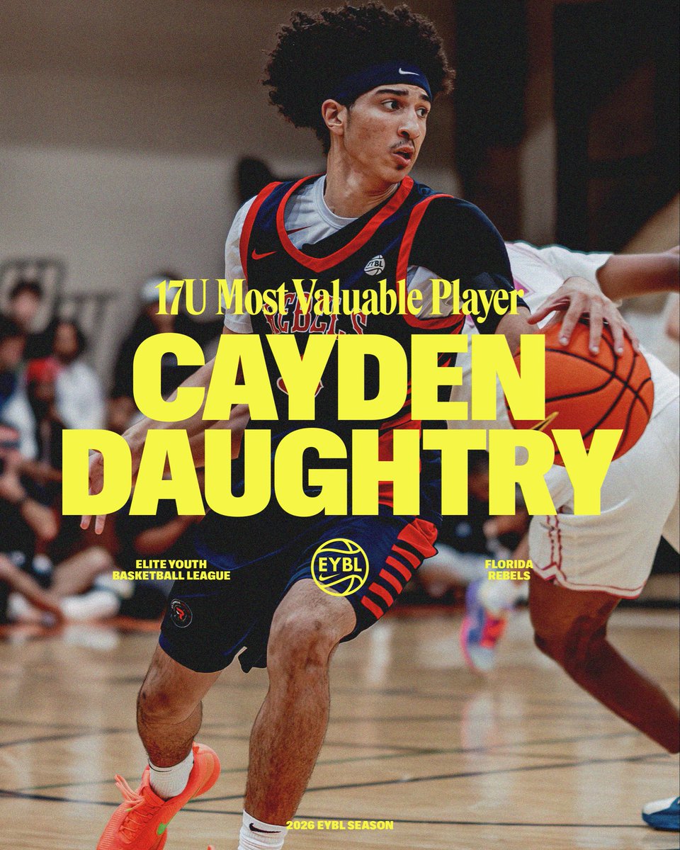 Nike EYBL official 2026 17U Most Valuable Player graphic featuring Cayden Daughtry of the Florida Rebels